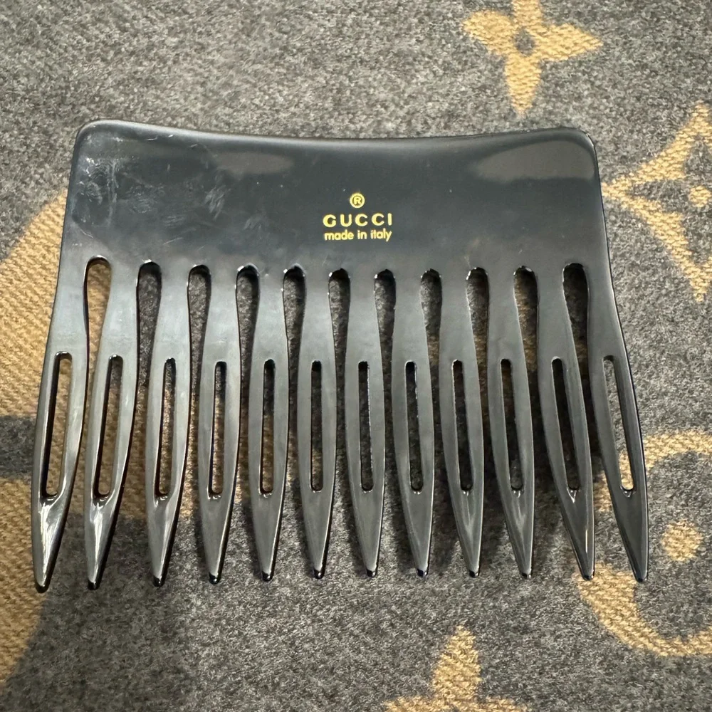 Gucci Black Hair Comb with Crystal Accents